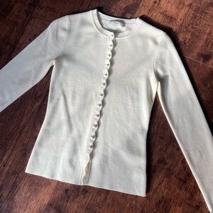 Aritzia Ivory Button-Up Sweater